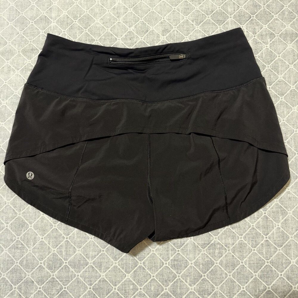 Lululemon Speed Up Shorts Womens 6 Black Running 2.5” Lined Athletic Gym